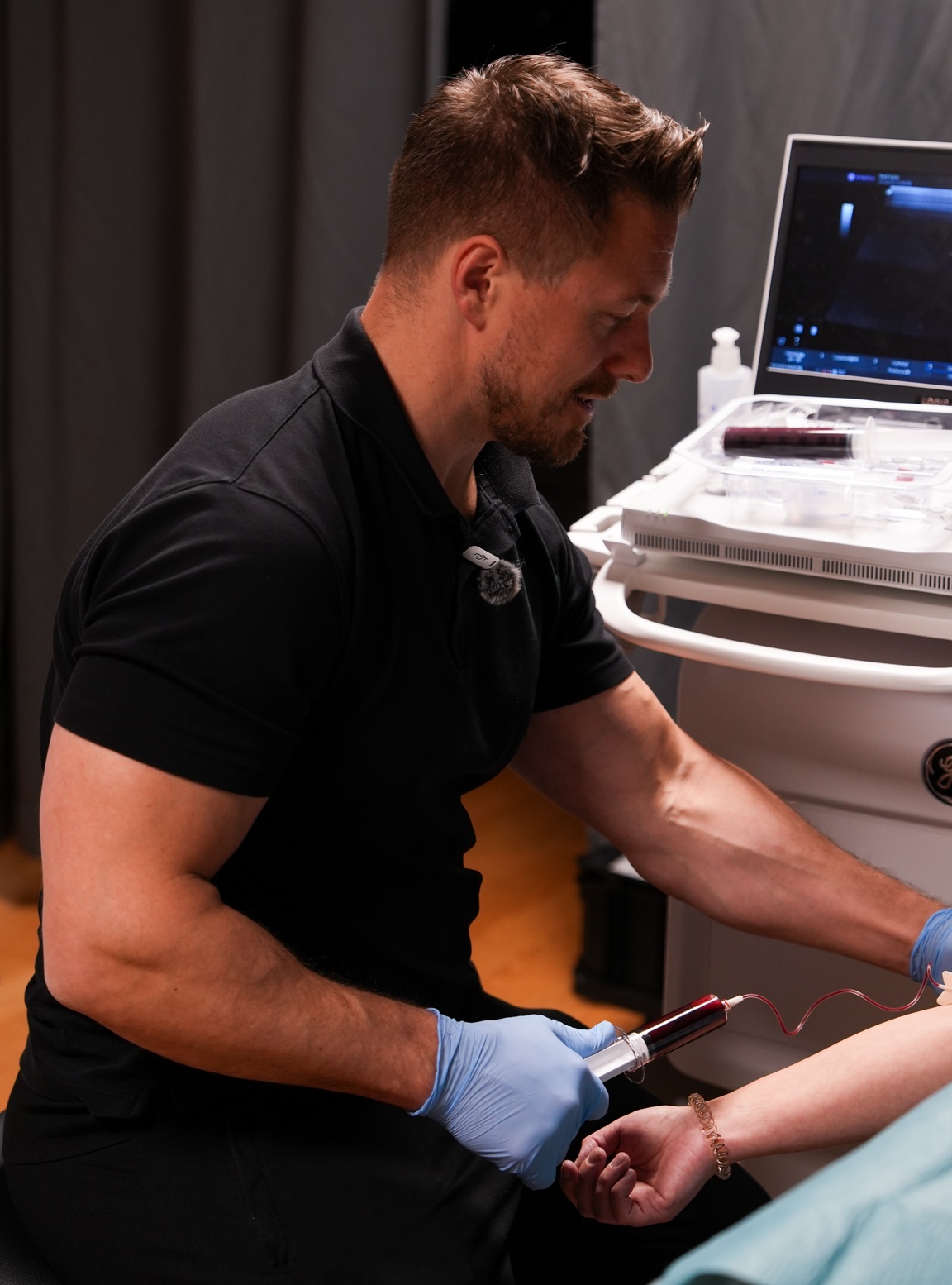 Practitioner performing PRP treatment